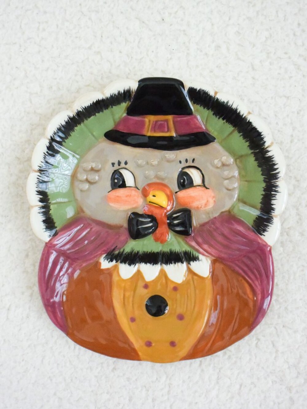 *Johanna Parker* Fall Thanksgiving Harvest Turkey Ceramic Mini Plate - NEW!